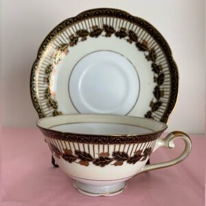 Jyoto China Bone China Teacup and Saucer Made in Occupied Japan Bone China